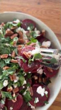 Mediterranean Beet Salad with Goat Cheese and Pecans