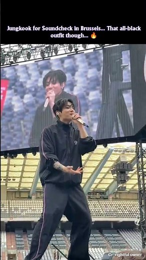 Jungkook for Soundcheck in Brussels... all black, all dangerous. 🖤🔥 | BTS CONCERT AT BRUSSELS #jk