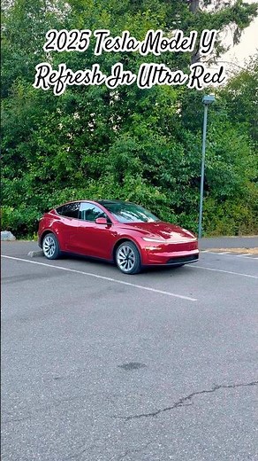 2025 Tesla Model Y Refresh in Ultra Red Color Option