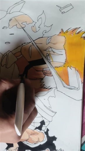 Ichigo Kurosaki Colored Drawing | Bleach Fan Art 🎨🔥