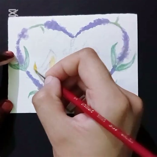 I draw beautiful 😍❤️ drawing with water colour