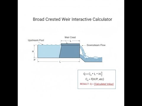 Broad Crested Weir Interactive Calculator - Instructions Video