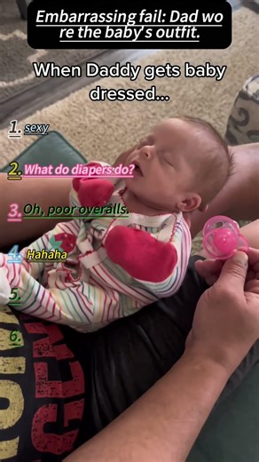 Embarrassing fail: Dad wore the baby's outfit.