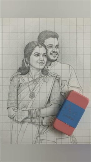 Marriage couples pencil sketch #wedding #pencildrawing