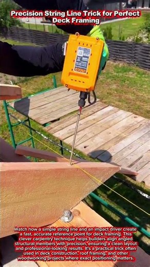 Precision String Line Trick for Perfect Deck Framing #woodworking #craftsmanship #wood