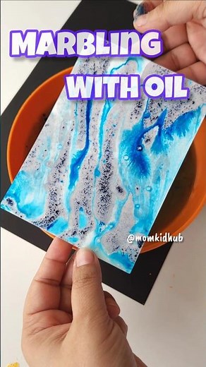 Oil Marbling Technique / Marbling A Paper/ Marbling Effects For Workshop #marblingart #marbling