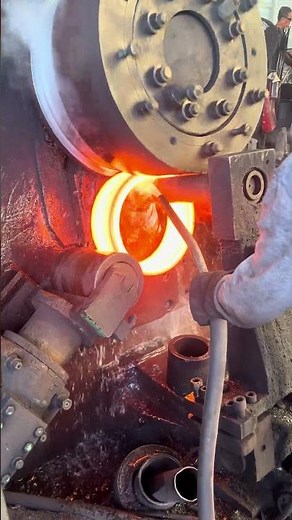 Inside the factory Bearing Manufacturing Forging Line | Upset & Piercing #process #machine #ironman