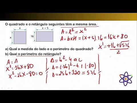 O quadrado e o retângulo seguintes têm a mesma área.