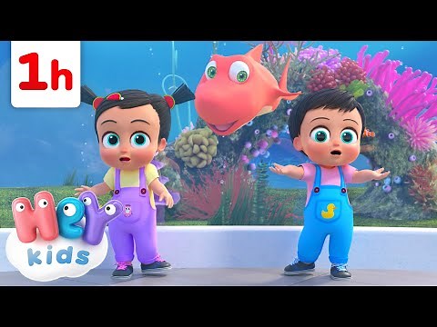 Bebé Tiburón y Más | ¡ Una Hora ! | Canción de Animales | HeyKids - Canciones infantiles