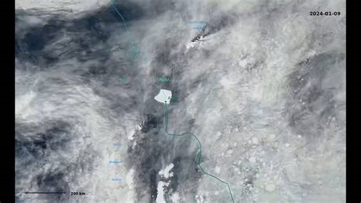 23a's path compared to two other massive icebergs