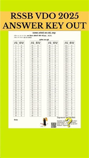RSSB VDO 2025 OFFICIAL ANSWER KEY OUT 🔥| #vdo2025 #rssb #vdoanswerkey #rsmssb