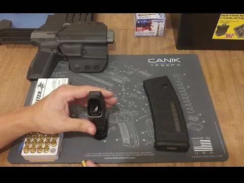 Canik TP9SFX 1st magazine load with Canik Speed loader.