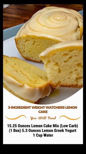 3-INGREDIENT WEIGHT WATCHERS LEMON CAKE Ingredients 15.25 ounces lemon cake mix (LOW CARB) (1 box) 5.3 ounces lemon Greek yogurt 1 cup water | Weight Watchers Community
