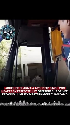 Aryan Verma on Instagram: ""Respect in action: Abhishek Sharma & Arshdeep Singh fold their hands to greet the bus driver, proving that true class is about honouring every person who makes the journey possible. 💯🚌"