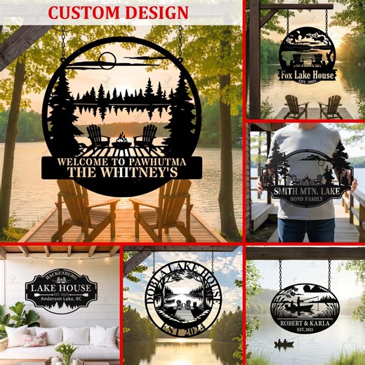 Personalized Lake Cabin Sign, Custom Anniversary Gift for Couples, Rustic Vacation Home Decor - Etsy Canada