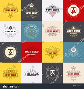 Vintage Frames Labels Money Bag Icons Stock Vector (Royalty Free) 322787357 | Shutterstock