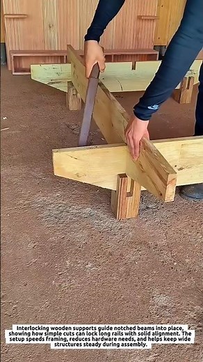 Interlocking Timber Beam Setup