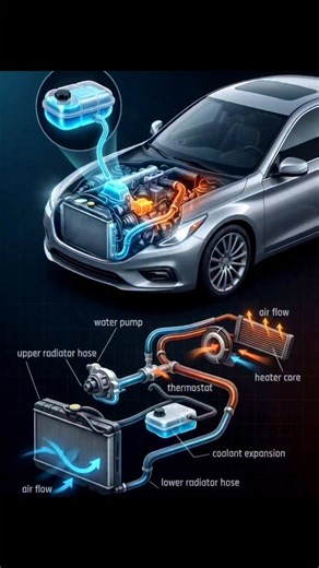 Torque craft on Instagram: "Car Cooling System Explained 🌡️🚗 — Pump, thermostat, radiator, and coolant keep the engine cool.” #Torquecraft #fblifestyle #automotive"