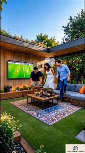 Luxury Backyard TV Lounge Setup 😍 | Dream Outdoor Living Space