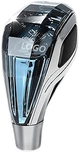 Car Gear Shifter knobs Universal R Shape Crystal Cut Series car Shift knob Touch Activated LED Shift Knob Universal Fits for Most Auto and Manual Transmission Car with Button