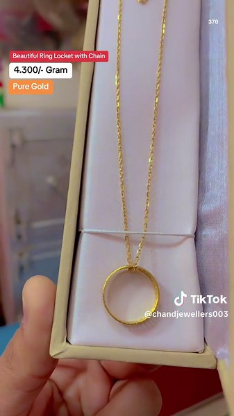 Elegant Gold Ring Locket with Chain
