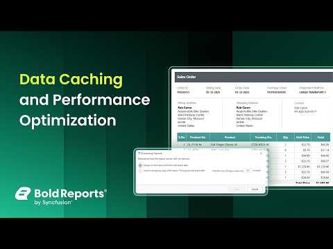Data Caching and Performance Optimization | Bold Reports