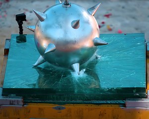 979-Pound Wrecking Ball Gets Dropped on Multiple Sheets of Bulletproof Glass, Insanity Ensues
