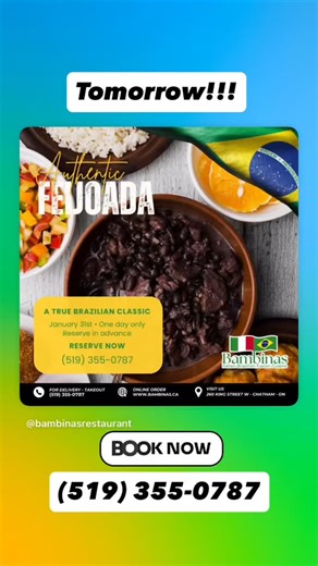 The Countdown is ON! 🍲🇧🇷 The response to our first-ever Authentic Feijoada this Saturday has been incredible! If you haven’t secured your spot yet, this is your sign. This January 31st, join us for the grand debut of Brazil’s most legendary feast. Experience the rich flavors of our slow-cooked feijoada, served with: ✨ Fluffy rice & savory farofa ✨ Fresh vinaigrette & sautéed greens ✨ Zesty orange slices LAST CALL FOR RESERVATIONS: Tables are filling up fast for this special premiere. Don’t mi
