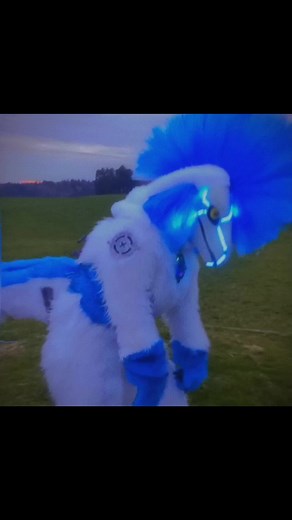 Amazing Raptor Cyborg Fursuit with LED Lights | Swiss Furry