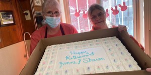 Yvonne Warrick, Sharon Chichester, retiring from Canteen Lunch in the Alley after combined 50  years