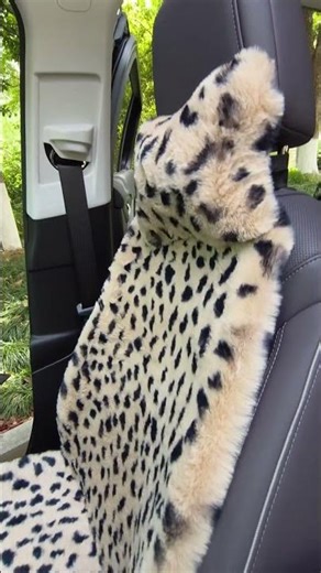 seemehappy fluffy Leopard Car Seat Cushions Upgrade