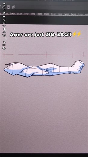 Arms are just ZIG-ZAG ⚡️#digitalart #shorts #drawing #art #digitaldrawing #anatomy #arm