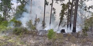 Crews battling wildfire in Calhoun County