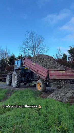 Midweek at CGHQ... the work never stops 🚜 There’s always something to move, fix, or tidy - today it was shale! #chucklinggoat #farm #farmlife #agriculture #shale #tractor #fordtractor #vintagetractor #bts #farming #cghq | Chuckling Goat