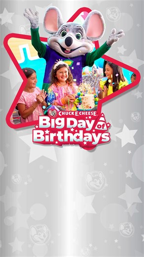 26K views · 66 reactions | 拾 Big Day of Birthdays is HERE!  We’re giving away over 1,000 birthday parties nationwide! Two lucky attendees will be chosen at each fun center today from 6-8 PM! Don’t miss your chance to party big with Chuck E. Cheese!  https://www.chuckecheese.com/big-day-of-birthdays/ | Chuck E. Cheese | Facebook