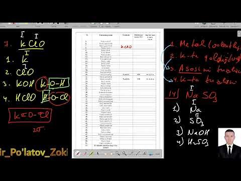 O'rta tuzlarni tuzilish formulasini yozish