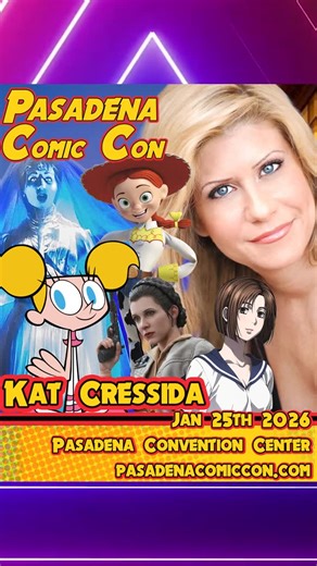 Toon Con on Instagram: "Pasadena Comic Con Guest Announcement Kat Cressida Kat Cressida is an American voice actress best known for voicing Dee Dee in Dexter’s Laboratory and Jessie for Disney Parks attractions. She’s also known as the voice of the Haunted Mansion Bride and has appeared in numerous video games and animated series. 🎟️ Pasadena Comic Con 📅 January 25th, 2026 📍 Pasadena Convention Center 👉 Get your tickets now: https://pasadenacomiccon.eventround.com/events/a41110bdd46947a2a0f3