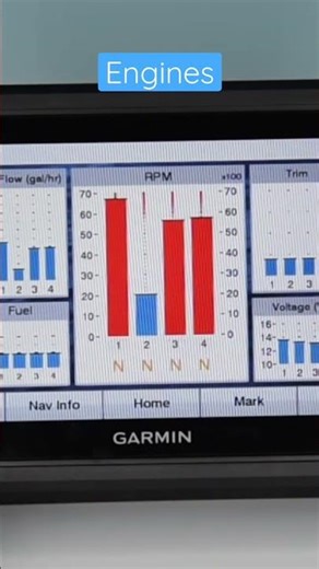 Garmin ECHOMAP UHD | Looking at Engines, Wind & Environment screens