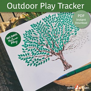 Outdoor Play Tracker | Nature Play Tracker | Yearly Play Tracker | 365 Nature