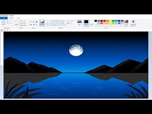 Landscape Drawing with MS Paint 🎨🖌️ | Digital art Landscape Drawing - 1 | microsoft paint tutorial - Videos For Kids