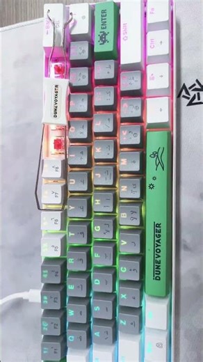 DuneVoyager DV-GK01Mechanical Gaming Keyboard|Red Switch, Hot-Swappable,RGB,Arabic Keycaps for Saudi