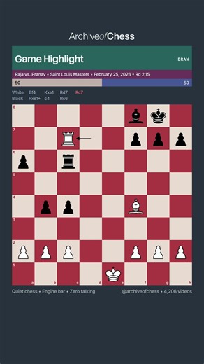 A draw between Raja and Pranav #chessshorts