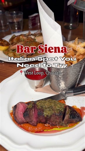 🚨Downtown Chicago never misses 🍕✨ Tried @Bar Siena on Randolph and honestly… I get the hype. Fresh oysters, ahi tuna crudo, that roasted half chicken diavolo, flat iron steak cooked just right, and the bufala margherita straight out of the wood-fired oven 🔥 Italian food done right, great vibe, and one of the best pizzas I’ve had in the city. 👌 If you’re in the West Loop, this spot is a must. 📍 Bar Siena | Randolph St #chicagoeats #westloopchicago #chicagofoodscene #chicago #italianfood