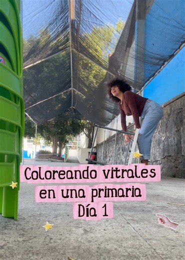Coloreando vitrales en una primaria: día 1 - taller de arte
