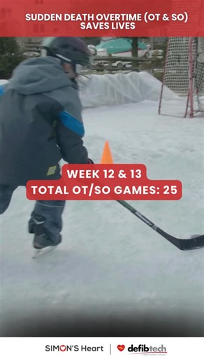 SIMON'S Heart on Instagram: "Two weeks. 25 sudden-death NHL games. One decision that can save a life. Overtime decides a winner in seconds. Sudden cardiac arrest gives no warning at all. That’s why we track every NHL game that ends in Overtime (OT) or a Shootout (SO). Each one represents a real opportunity to place an AED in a youth facility within that team’s city, before it’s ever needed. Weeks 12 & 13 Overtime + Shootout Games Week 12 (Dec 23–29): Dallas 3 – Detroit 4 (OT) Buffalo 3 – Ottawa 