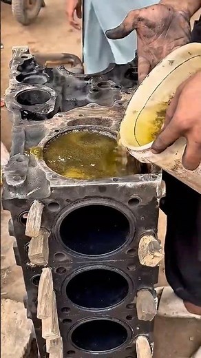 Cleaning an Old Diesel Engine Satisfying Restoration #automobile #mechanic