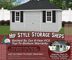 Looking for a one-of-a-kind structure that can store even your biggest items? Let us introduce you to our 𝑯𝒊𝒑 𝑺𝒕𝒚𝒍𝒆 𝑺𝒉𝒆𝒅𝒔⭐! These unique designs are versatile enough to become whatever you need them to be from a home office, workshop, guest house, or a backyard home gym! Find out more about our shed options when you give us a call at 📞(304) 274-5014, and by visiting us at 📍5446 Williamsport Pike, Martinsburg, WV 25404 today! #Martinsburg #StorageSolutions #AmishBuilt #HeavyDutyShe