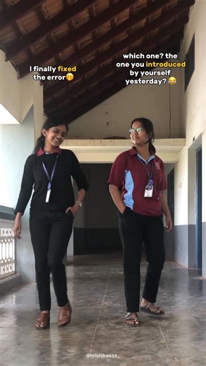 Hrishika R on Instagram: "Avg convo between CS students 😂😂 . . . . . . . . . #instagram #instagood #explorepage #reels #viral [ students , error , college life , relatable , university, experience, funny , student life , classmates , friends , campus life ]"