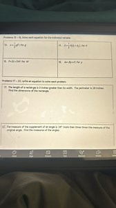 Problems 13-16, Solve each equation for the indicated variable.... | Filo