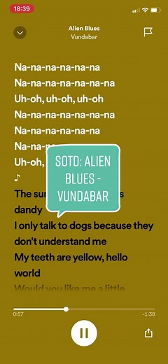 Song Of The Day: Alien Blues - Vundabar #vundabar #alienblues #alienbluesvundabar #sotd #songoftheday #trendingsong #lyricsvideo #lyricvideo #lyrics